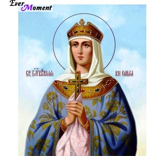 Diamond Embroidery Religion Diy Diamond Mosaic Holy Princess Olga Rhinestones Picture Diamond Painting Cross Stitch Kit ASF511