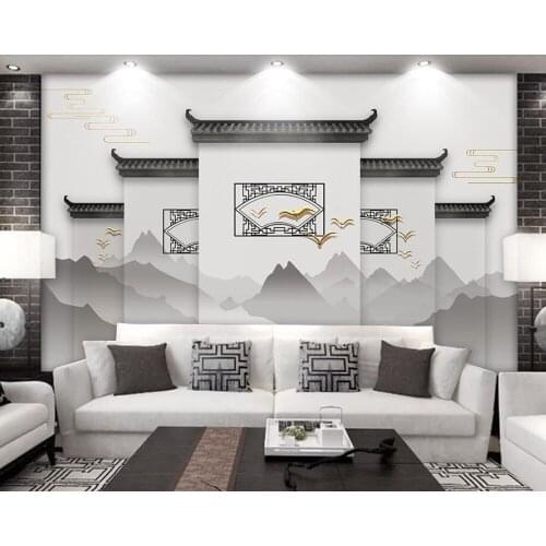 Chinese style horse head wall landscape 3d wallpaper murals papel de parede for restaurant living room TV sofa wall bedroom cafe