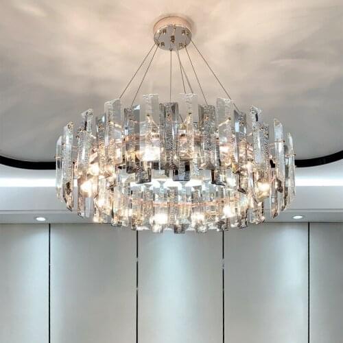 New modern crystal chandelier for living room round led cristal light lustre bedroom decor crystal hanging lighting fixtures