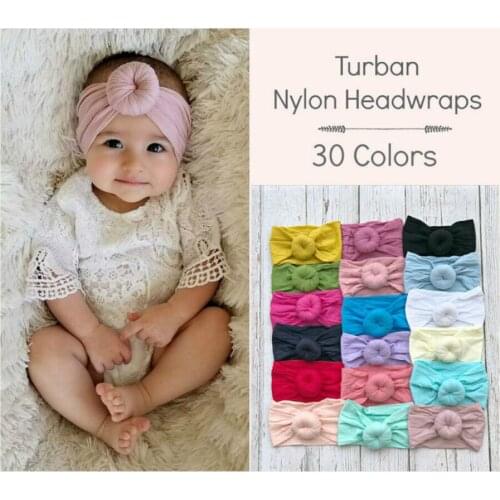 Brand New Newborn Toddler Baby Girls Head Wrap Hairband Headband Stretch Elastic Ball Solid Headwear 0-6Y 21 Candy Colors
