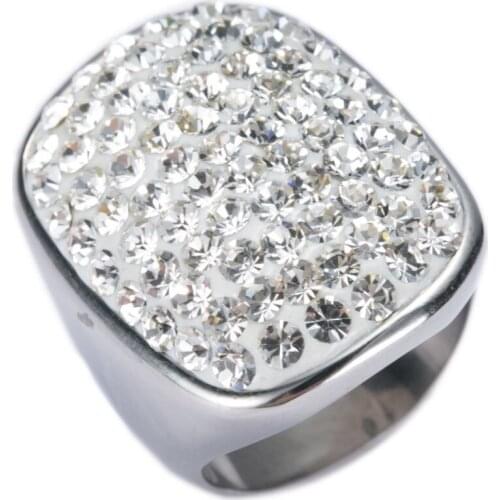 Wedding Ring AAA+CZ Rhinestone Crystal Stainless Steel Fashion Finger Rings Engagement/Party Jewelry For Women