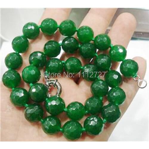 Charming!10mm Faceted Chalcedony Necklace Beads Jewelry Accessory Parts For Necklace Bracelet Natural Stone 18"BV150 Wholesale