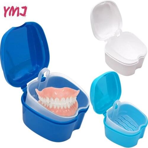 Bathroom Organizer Denture Box Dental False Teeth Storage Box Hanging Net Container Cleaning Teeth Cases Artificial Tooth Boxes