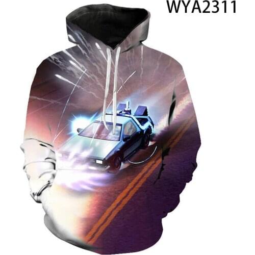 Autumn Hoodies Men Women Children Back To The Future Sweatshirts Marty & His Fusion Powered Future Car 3D Print Cool Pullover