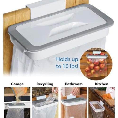 Plastic Door-back Garbage Trash Bag Bracket Rack Hanging Holder Kitchen Shelf Hanging Garbage Bag Holder Kitchen Cupboard Stand