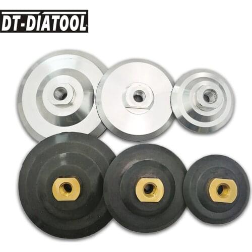 DT-DIATOOL 2pcs Dia 80/100/125mm Back Pad For Polishing Pad Aluminum Or Rubber Backer M14 or 5/8-11 Sanding Disc Backing Holder