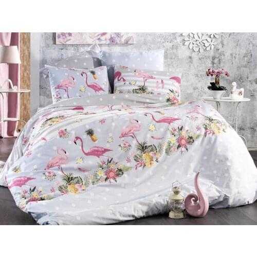 Dowry Wonderland Flamingo Gold Double Personality Duvet cover Gray