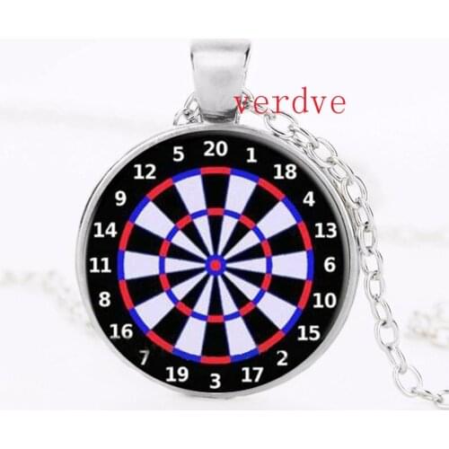 Dart Board Target Pendant Necklace Jewelry Fine Art Necklace Photo Jewelry Glass Pendant Gift