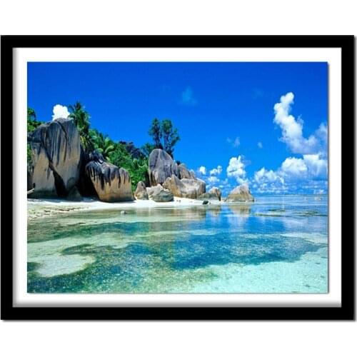 Full Round Diamond landscape DIY 3D Diamond painting stone Full Square Diamond embroidery Cross stitch sea