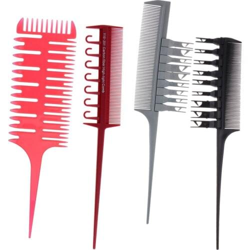 4pcs Professional Sectioning Weaving Comb for Highlights Professional Highlighting Comb, Coloring Dyeing Comb