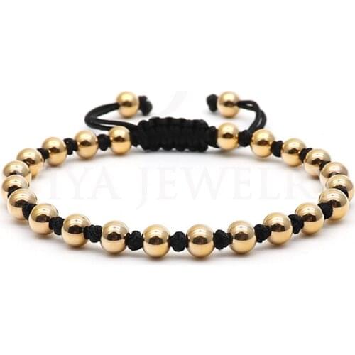 Hot Sale 6mm Macrame Beads Bracelet Handmade Braided Adjustable Charm Bracelet With Different Color