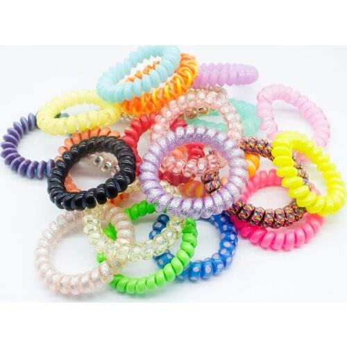 50 Pieces Mix Big Hair Band Wholesale Elastic Gum Hair Accessories Telephone Line Good Elastic Hair Rope for Women