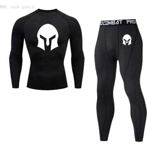New Mens Thermal Underwear Set Sports Compression Tights Warm Base layer Winter Long johns MMA Compression Sport suit Mens 4XL