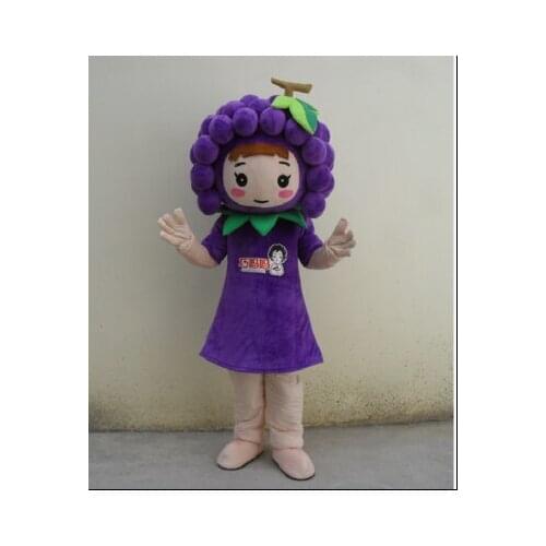 Grape girl Mascot Costume Fruit Cartoon Character Costume Halloween Party Fancy Cosplay Dress Adult mascotte carnival costume