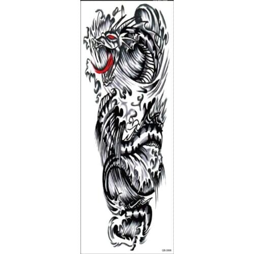 Waterproof Tattoos Sticker Full Arm chinese myth Dragon tattoo Water Transfer flash tatoo fake tattoo for men women
