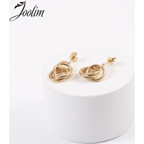 Joolim Triple Stainless Steel Hoop Earrings Design Jewelry
