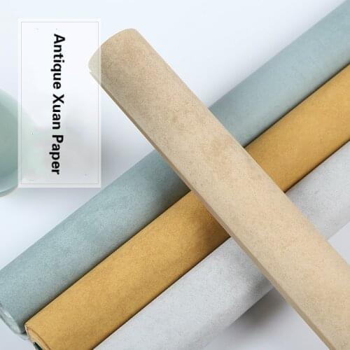 10 Sheets Half-Ripe Xuan Paper Batik Rice Paper Seal Script Scripture Writing Brush Calligraphy Practice Retro Stationery