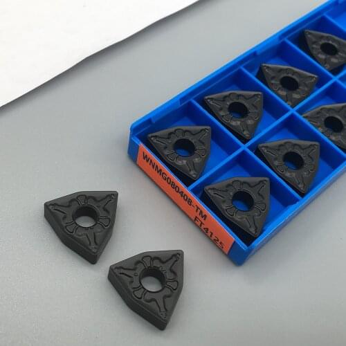 10PCS WNMG080408 TM FT4125 External Turning Tools Carbide inserts Cutting Tool CNC Lathe Cutter Work For Steel
