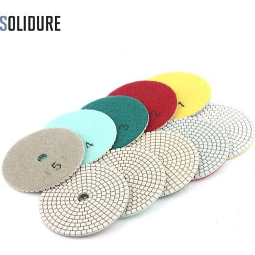 5pcs/set 4 inch 100mm Diamond Dry or Wet 5 Step Polishing Pads Granite Marble or Concrete Polishing Tool