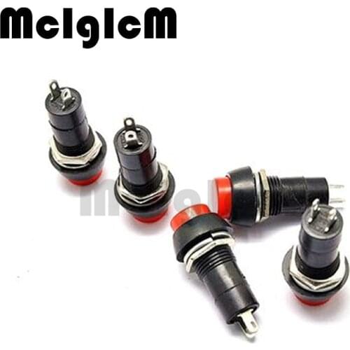 5pcs PBS-11A 12mm self-locking Plastic Push Button Switch momentary 3A 250V AC 2PIN Red