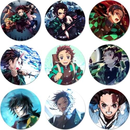 58mm Anime Demon Slayer Kmetsu no Yaiba Badge Brooch Pin Accessories For Clothes Backpack Decoration gift