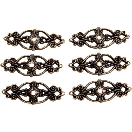 6Pcs Antique Bronze Decorative Jewelry Gift Box Album Feet Leg Corner Protector Iron Furniture Fittings with Nails 63*24mm