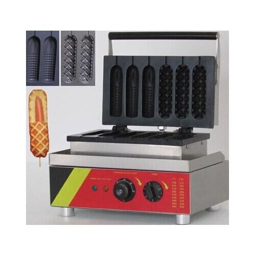 201 Stainless steel 6 pieces French muffins electric hot dog waffle machine hot dog corn great baking oven