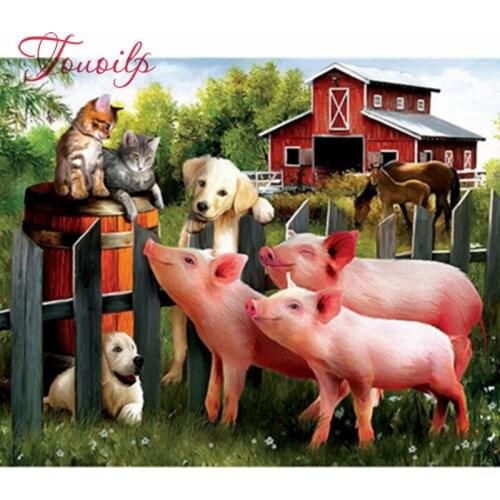 Diamond farm animal 5d Diamond Painting Full Drill square/round 3d Diamond Embroidery Cross Stitch Mosaic diamante cat dog