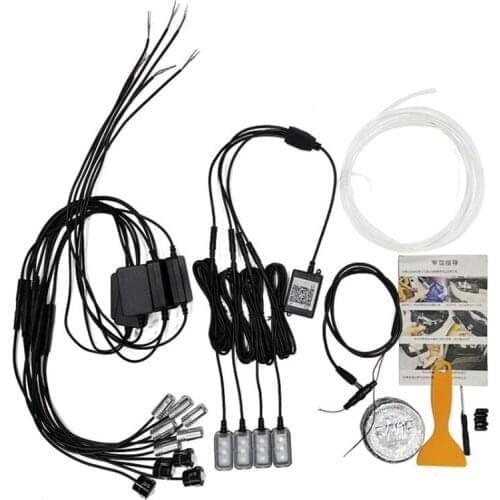 14 in 1 car Ambient light RGB Fiber Optic Lights 64 Colors Car Styling Decorative Atmosphere Lamps for AUDI A4 APP control