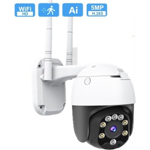 5MP HD Wifi IP Camera Outdoor Ai Human Detect Auto Tracking Audio P2P 2MP Full Color Night Vision Wireless Security CCTV Camera