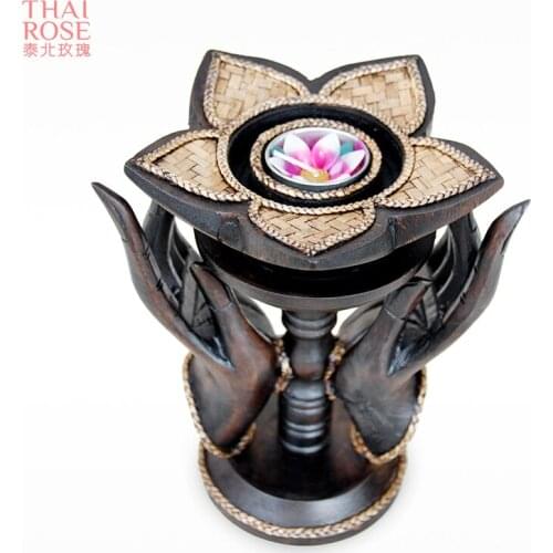 Buddha Hand Incense Candle Holder Solid Wood Home Decoration Creative Hallway Furnishings