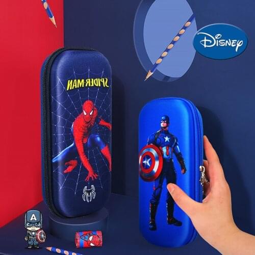 Cartoon Marvel Avengers Student Children Stationery Box Spiderman Pencil Case Anime Stationery Box School Supplies Birthday Gift