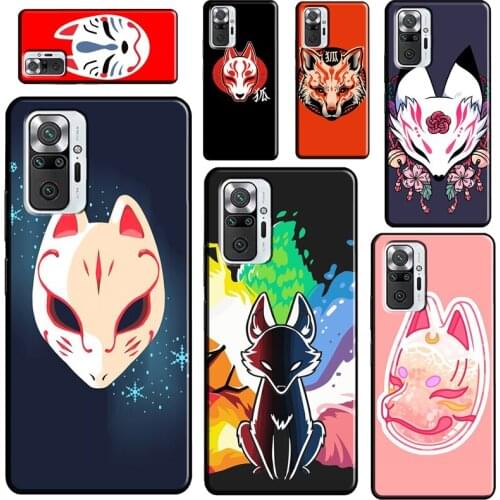 Japanese Kitsune Fox Mask For Xiaomi Redmi Note 9 Pro 8 9S 8T Note 10 Pro Phone Case For Redmi 9T 9A 9C 7A 8A Cover