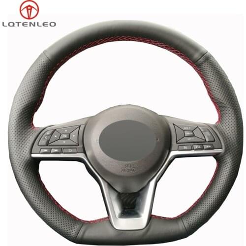 Black PU Artificial Leather Sew Car Steering Wheel Cover for Nissan Kicks X-TRAIL 2017-2019 March Rogue Qashqai 2017-2019 Sere