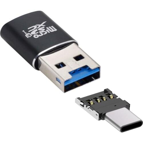 CYSM USB 3.0 to Micro SD SDXC TF Card Reader with Micro Type-C USB-C OTG Adapter for Tablet / Cell Phone