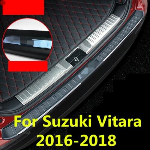 For Suzuki Vitara 2016-2018 stainless steel Exterior Interior Rear Trunk Bumper Scuff Plate Door Sill Auto Accessories