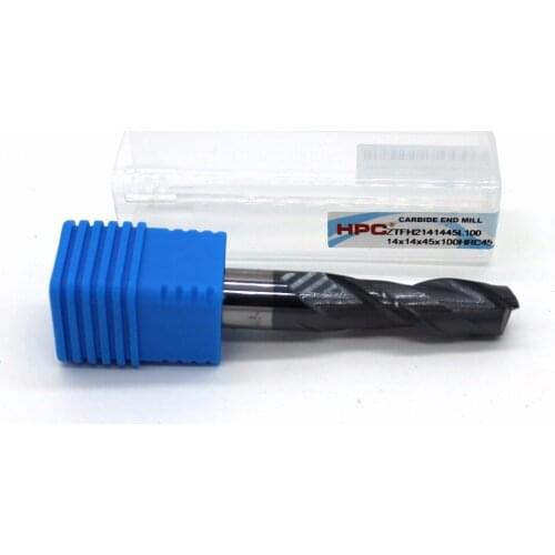 Router bit 14*14*100 with 2 flutes HRC 45 square flatted mill cutter tungsten carbide end mills CNC machine milling tools