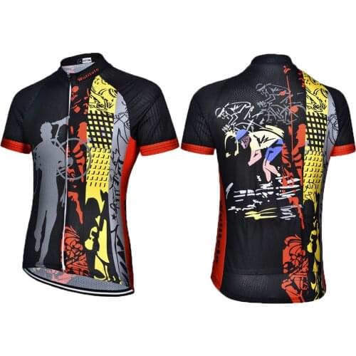 Wulitoto Men summer Mountain Bike Bicycle Top Shirt Short Sleeve Cycling Jersey