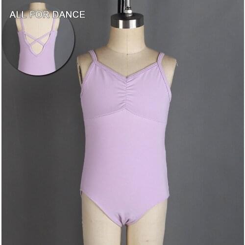 Pinch Front Camisole Cotton Leotard with Criss Cross Back Ballet Dance Wear Sleeveless Leotards