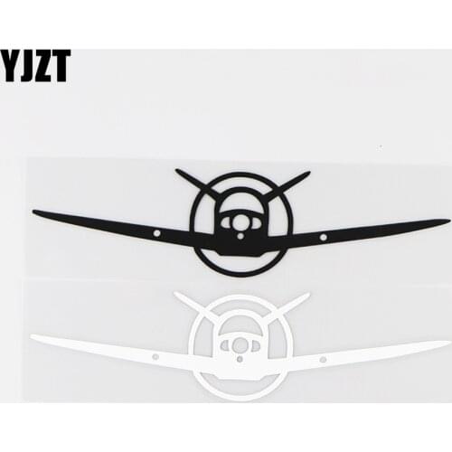 YJZT 15.5X3.7CM Interesting Airplane Pilot Front Vinyl Sticker Car Decal Black / Silver 10A-0002
