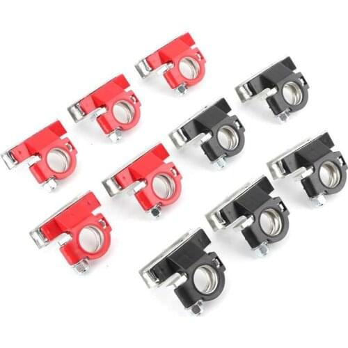 Car Battery Tray Adjustable Hold Down Clamp Bracket Car Accessories 5Pair Car Battery Terminals Post Cable Connector