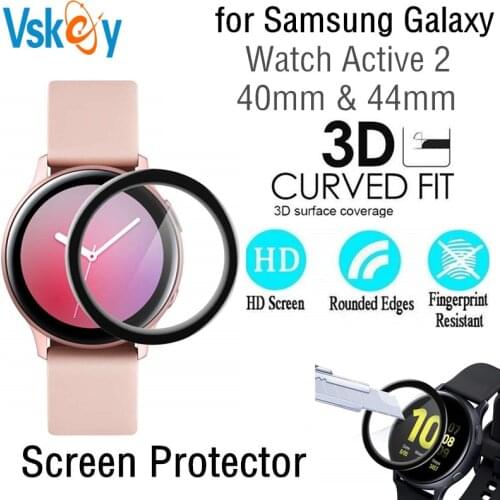 100PCS 3D Soft Screen Protector for Samsung Galaxy Watch Active 2 40mm 44mm Full Cover Protective Film (Non Tempered Glass)