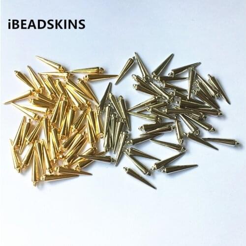 New arrival! 500pcs/lot 5X24mm Plated Rhodium/Gold color cone-shape CCB Charm for Jewelry DIY (Design as shown)