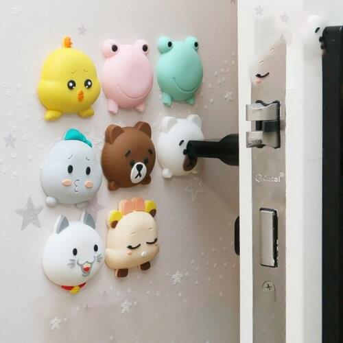 New Animal Silicon Wall Protector Anti-slip Self-adhesive Door Stopper Table Furniture Crash Pad Soft Bumper Guard Door Fender