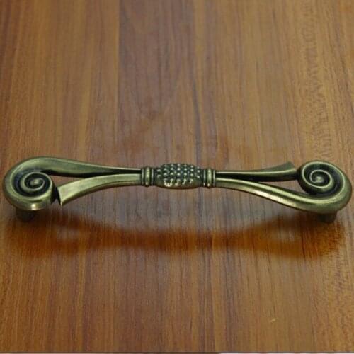 Hole space 128mm antique distress kitchen cabinet handles,antique brass drawer dresser wardrobe handles pulls knobs 5" bronze