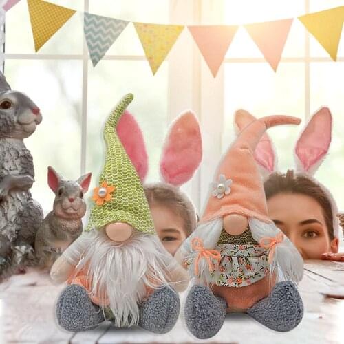 Easter Faceless Doll Desktop Decor 2021 Easter Bunny Gnome Decoration Easter Plush Dwarf Home Party Decorations Kids Toys