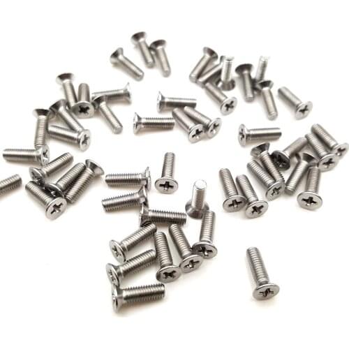 50PC 304 Stainless Steel M3*10mm Flat Phillips Screw