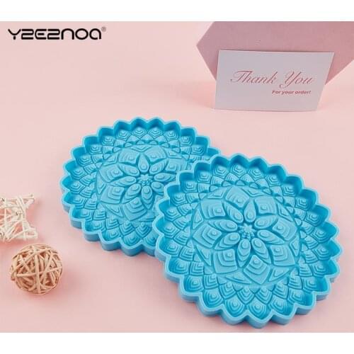 Silicone Mould DIY Crafts Home Decoration Ornaments Making Tool Magic Tree Coaster Epoxy Resin Mold Round Tray Cup Mat Casting