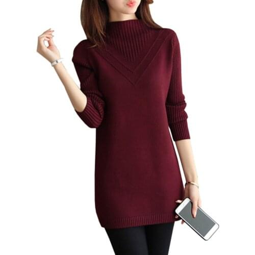 Pullovers 2019 Autumn and Winter Women fashion Turtleneck Knitted Sweater Female Casual Loose Thicken Sweater women