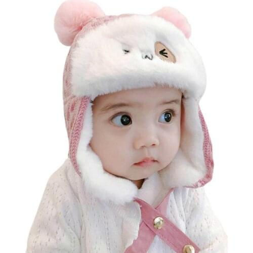 Baby Hat Boys Girls Children Winter Thickened Ear Protection Hat Windproof Plush Cotton Warm Cap Kids Warm Hats Autumn